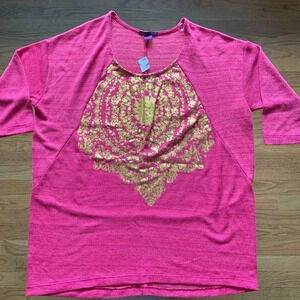 **NEW Beverly Drive Gold Beaded Detail Knit Top